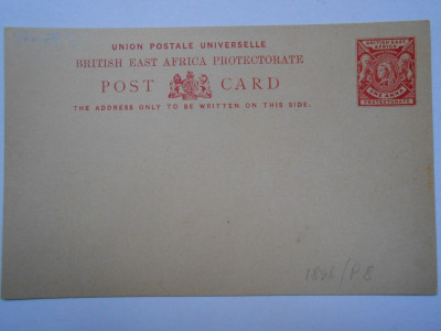 Carte postala 1896, British east Africa Protectorate, necirculata foto