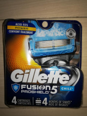 Set 4 buc rezerve Fusion Gillette Proshield Chill. foto