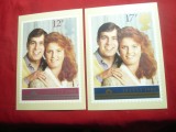 2 Ilustrate -Reclama la Seria Filatelica - Nunta Printului Andrew 1986