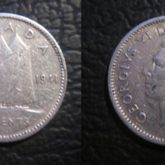 Canada : 10 cents 1941 . moneda din argint