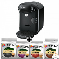 Pachet Espressor + 12 cutii capsule, Bosch Tassimo Vivy II TAS1402, 1300w, 3.3 bar, 0.7l , autocuratare si decalcifiere, capsule, Negru foto