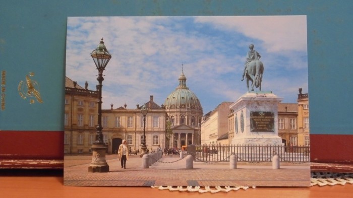 DANEMARCA- COPENHAGA- FREDERIKS KIRKE, PIATA SI STATUIA ECVESTRA- FORMAT MARE