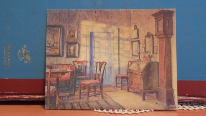 DANEMARCA- JOHANNES LARSEN- INTERIOR DE CAMERA, ACUARELA,1905-MUZEUL KERTEMINDE