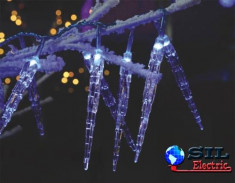 Ghirlanda luminoasa decorativa cu turturi 20 LED-uri albe cablu transparent WELL foto