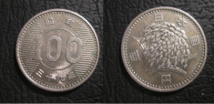 Japonia : 100 yen 1964 . moneda din argint , rara foto