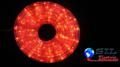 Furtun luminos cu jocuri de lumini 24 LED/m rosii cablu transparent WELL foto