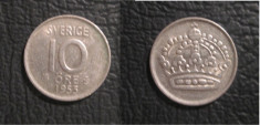 Suedia : 10 ore 1953 . moneda argint foto