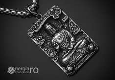 Amuleta Medalion Pandantiv Tableta Buddha INOX - cod PND195 foto