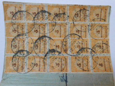 Plic circulat inflatie Germania, 1923, francatura spectaculoasa, 100 miliarde M foto