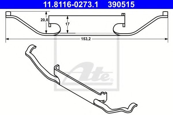 Arc, etrier frana BMW Seria 3 Touring (E46) (1999 - 2005) ATE 11.8116-0273.1 Arc, etrier frana BMW Seria 3 Touring (E46) (1999 - 2005) ATE 11.8116-0273.1