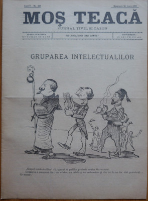 Ziarul Mos Teaca , jurnal tivil si cazon , nr. 223 , an 5 , 1899 foto