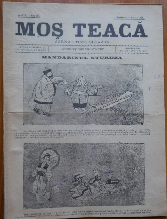 Ziarul Mos Teaca , jurnal tivil si cazon , nr. 157 , an 4 , 1898