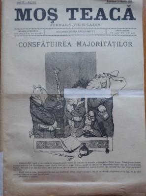 Ziarul Mos Teaca , jurnal tivil si cazon , nr. 158 , an 4 , 1898 foto