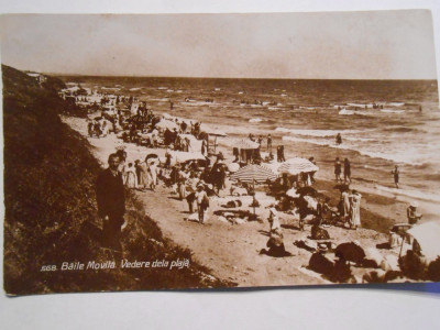 Carte postala Baile Movila, plaja, circulata 1932, francatura frumoasa foto