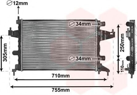 Radiator, racire motor OPEL COMBO Tour (2001 - 2016) VAN WEZEL 37002303 Radiator, racire motor OPEL COMBO Tour (2001 - 2016) VAN WEZEL 37002303