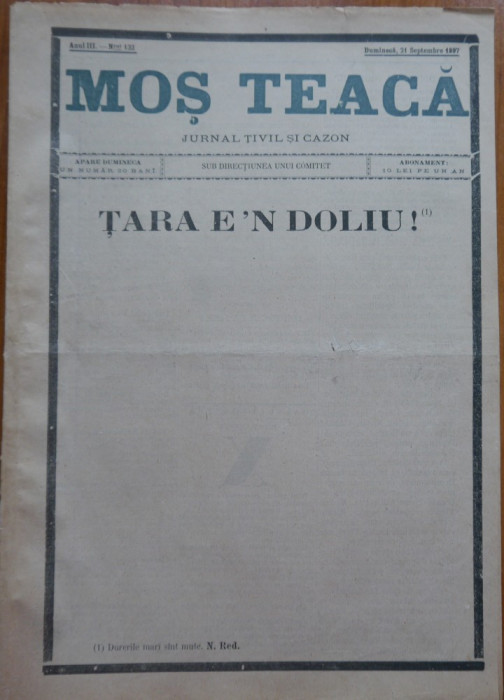 Ziarul Mos Teaca , jurnal tivil si cazon , nr. 132 ,an 3 ,1897, Carol I la Pesta