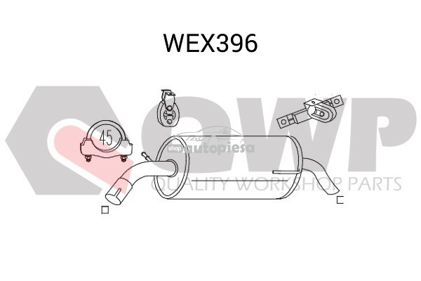 Toba esapament finala SEAT AROSA (6H) (1997 - 2004) QWP WEX396 Toba esapament finala SEAT AROSA (6H) (1997 - 2004) QWP WEX396