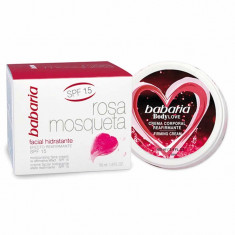 Babaria Face Cream 24 Hour Moisture Rose hip Oil Spf15 50ml Set 2 Pieces foto