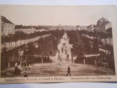 Carte postala Tr. Severin, vederea parcului, necirculata, 1917 foto