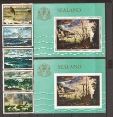 SEALAND PICTURA (serie dt. + 2 colite dt. si ndt.) MNH foto