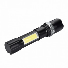 Lanterna SWAT LED 3W CREE Q5 cu Lampa COB Metalica cu Acumulator C256 foto