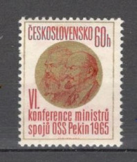Cehoslovacia.1965 Conferinta Ministerelor Postelor PC.109 foto