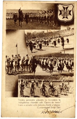SV * Romania * REGELE CAROL II Trece in Revista &amp;quot;STRAJA TARII&amp;quot; * circulata foto