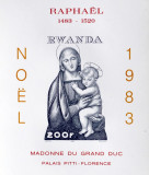 RWANDA -1983 Craciun-Madona cu pruncul-Raphael-1 colita nedantelata **- RW 097, Africa, Arta