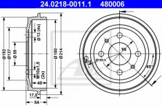 Tambur frana FIAT PANDA Van (169) (2004 - 2016) ATE 24.0218-0011.1 foto