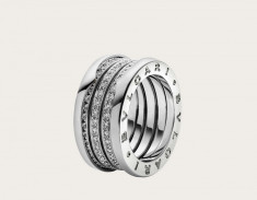 INEL BVLGARI - B.ZERO1 - AUR ALB 18K + 90 diamante = 0.90ct - Verigheta - Mar.49 foto