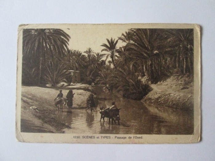 Carte postala Tozeur/Tunisia-Trecerea uedului anii 20