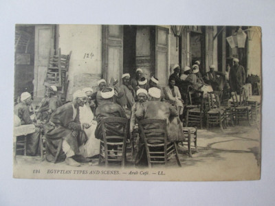 Carte postala Egipt-Cafenea araba,necirculata circa 1900 foto