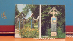 ROMANIA - CIMITIRUL VESEL DE LA SAPINTA - 2 VEDERI DIN CIMITIR SI O CRUCE - foto