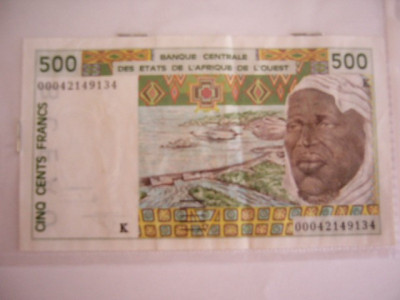 M1 - Bancnota foarte veche - Africa de vest - 500 franci foto