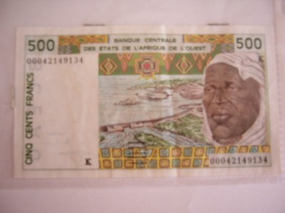 M1 - Bancnota foarte veche - Africa de vest - 500 franci foto