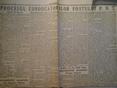 Ziarul Universul, preocesul conducatorilor fostului aPNT, 2 pagini foto