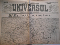 Ziarul Universul, joi 3 sept.1940, Noua harta a Romaniei, 2 pag. foto