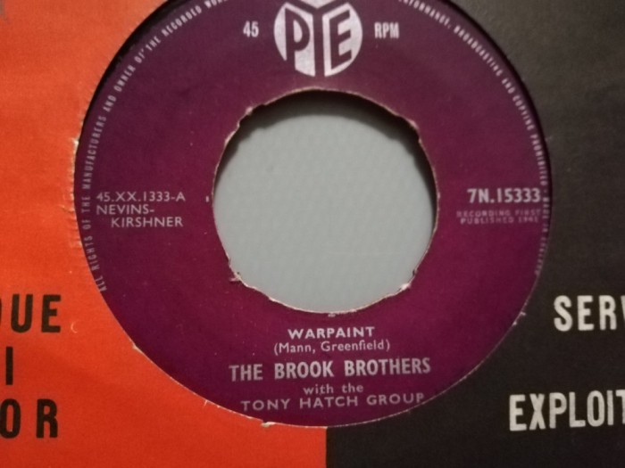 THE BROOK BROTHERS - WARPAINT(1973/PYE/RFG) - disc VINIL Single &quot;7/VG+