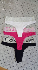 Chiloti dama tanga CALVIN KLEIN masura M 3 bucati la set lenjerie dama foto