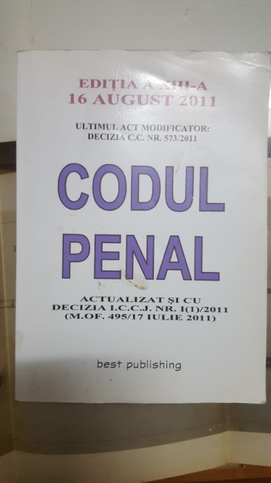 Codul penal, Actualizat , Ediția a-XIII-a, 2011 003