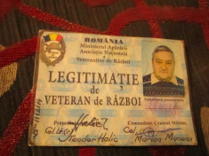 legitimatie veteran participant grad copil de trupa in civilie colonel a8 foto