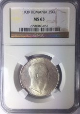 250 lei 1939 MS63 NGC foto