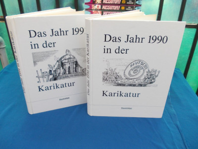 LOT DOUA ALBUME CARICATURI IN GERMANA : DAS JAHR 1990 / 1991 IN DER KARIKATUR foto