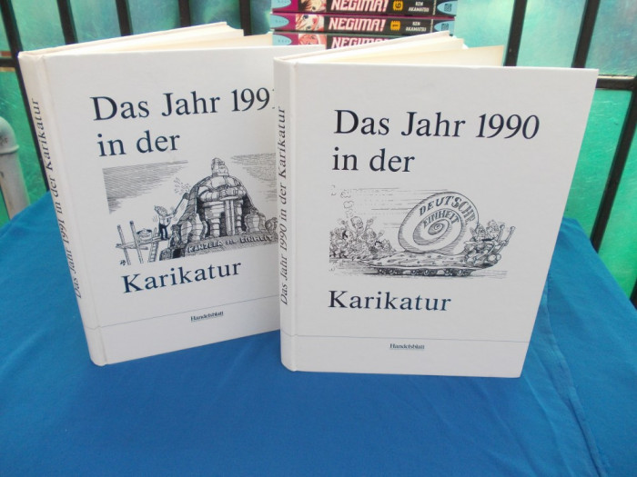 LOT DOUA ALBUME CARICATURI IN GERMANA : DAS JAHR 1990 / 1991 IN DER KARIKATUR