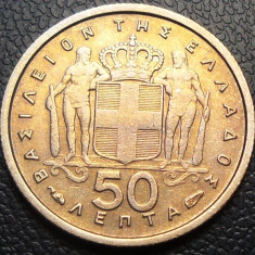 Moneda 50 LEPTA - GRECIA, anul 1954 *cod 4187 A - frumoasa!