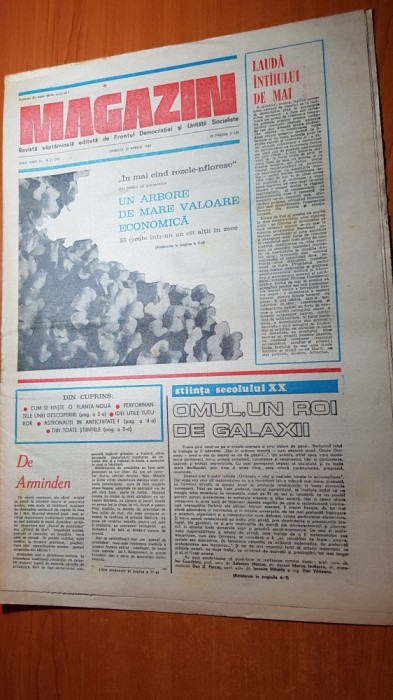 ziarul magazin 30 aprilie 1983-articol si foto despre octav onicescu