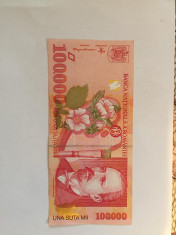 Bacnota,Romania,100 000 lei,1998,necirculata,sau f. putin foto