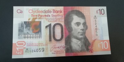 B11 - Bancnota foarte veche - Marea Britanie - Clydesdale - 10 lire sterline foto