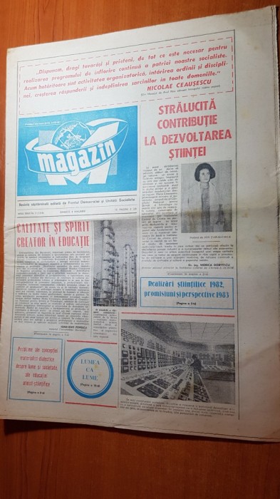 ziarul magazin 8 ianuarie 1983 - ziua de nastere a elenei ceausescu