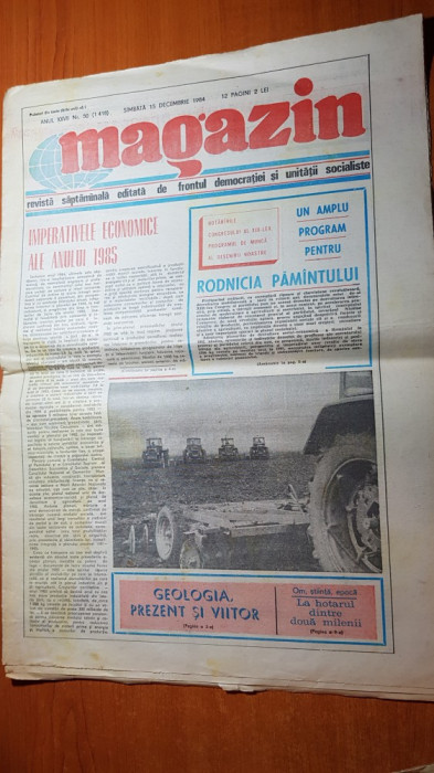 ziarul magazin 15 decembrie 1984-imperativele economice ale anului 1984